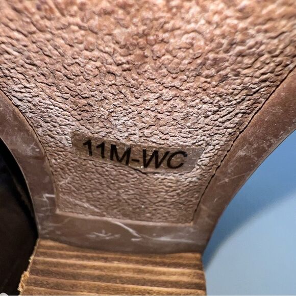 Franco Sarto Elnora Brown Suede Over the Knee Block Heeled Boots w/Tassel - Picture 11 of 13